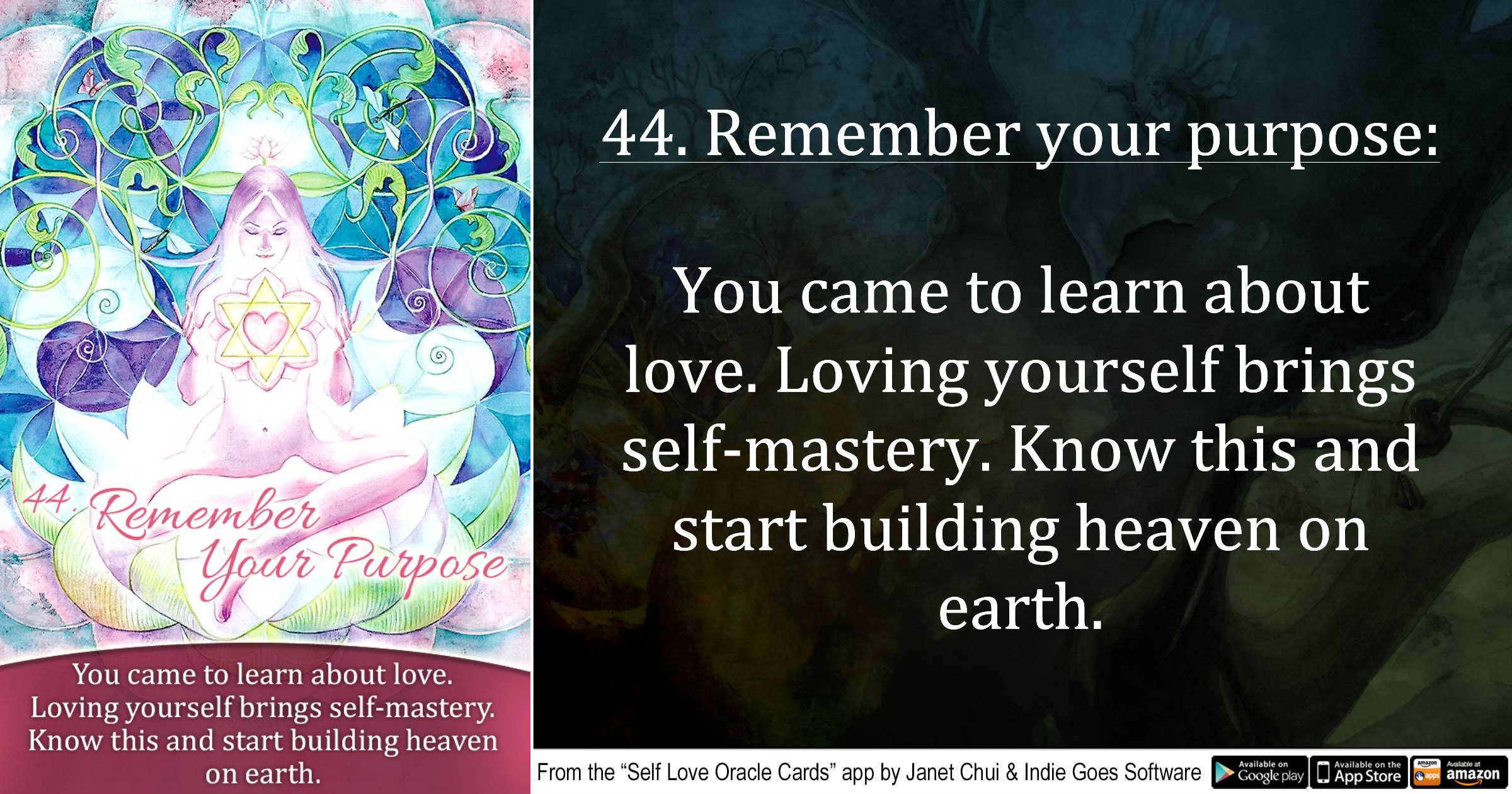 Your Reading From The 'Self Love Oracle Cards' App - Try It For Free!